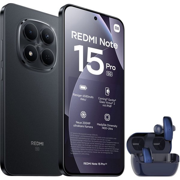 Xiaomi Redmi Note 15 Pro 5G 12+512GB Smartphone & Bluetooth Kopfhörer Handy (200 MP Kamera)