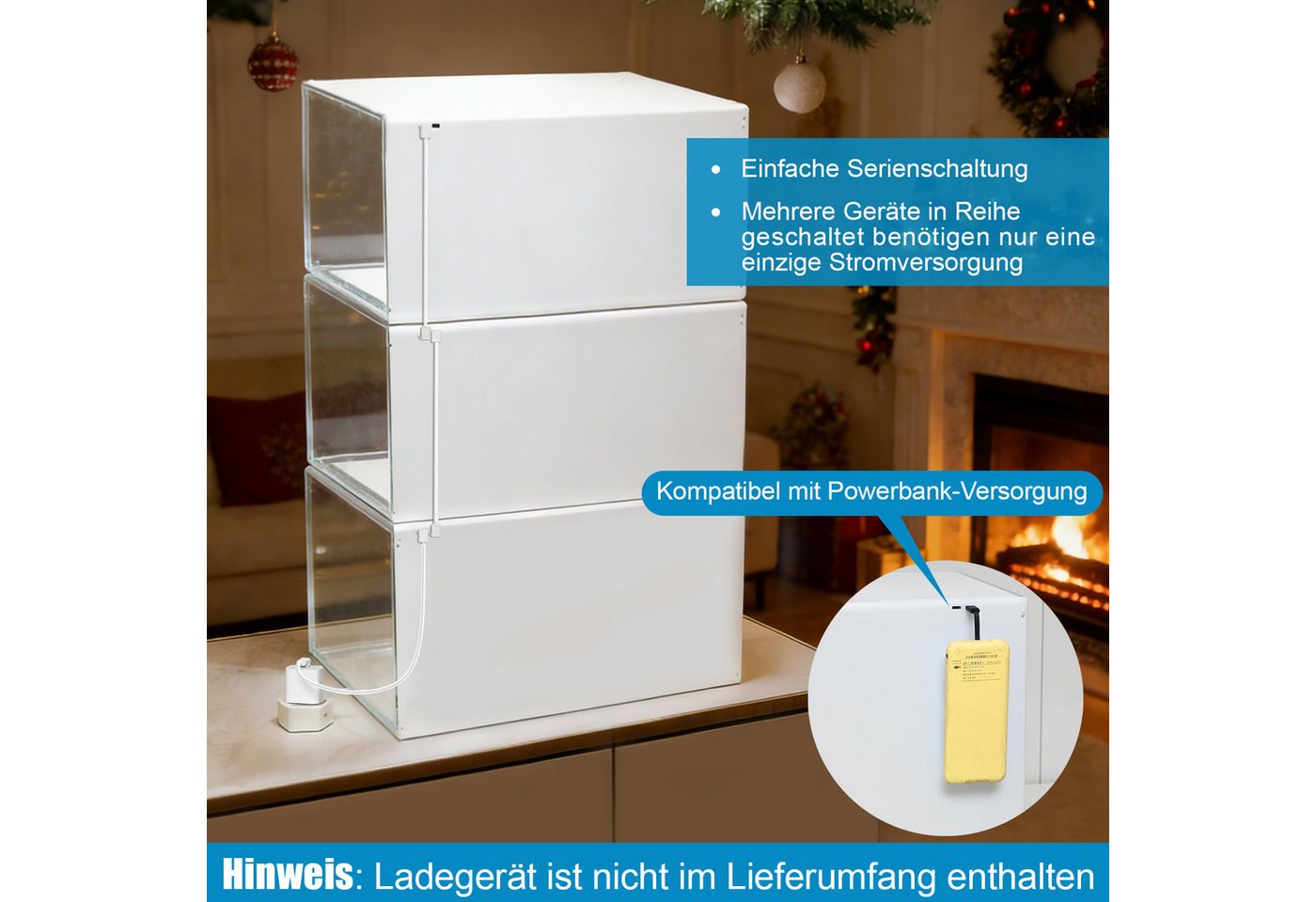 XIIW Vitrine LED Schuhboxen Displaybox Transparent Stapelbare Aufbewahrungsbox (Set, 2er Set, 36 × 22 × 27 cm) Sammlerbox mit LED, Magnettür und transparentem S – Bild 4 von 5