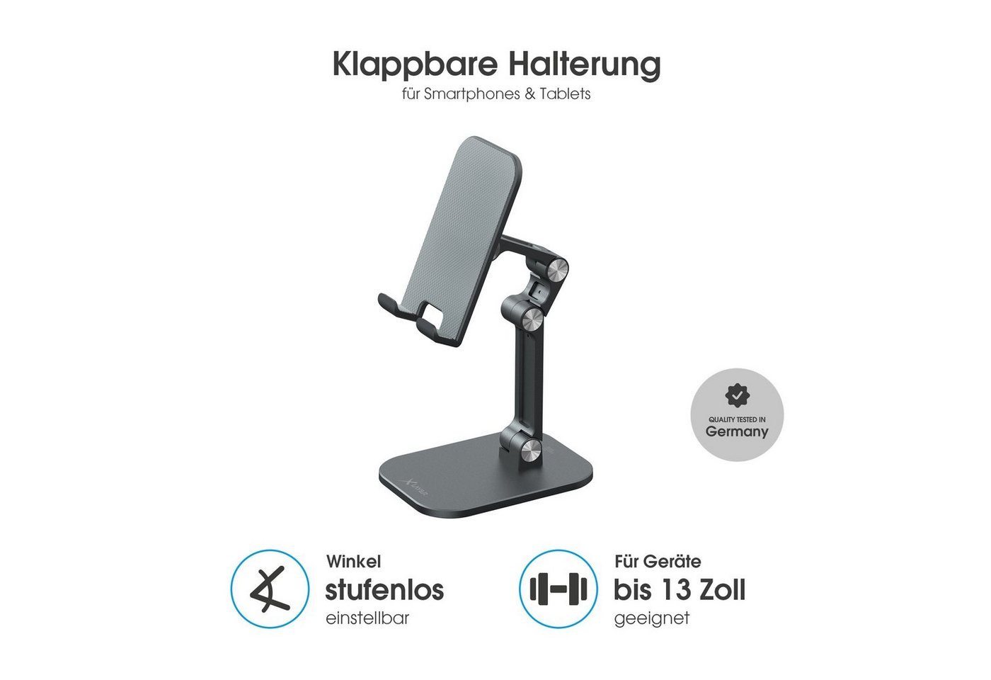 XLAYER Handy-Halterung Tablet Smartphone Halterung Ständer klappbar – Bild 4 von 5