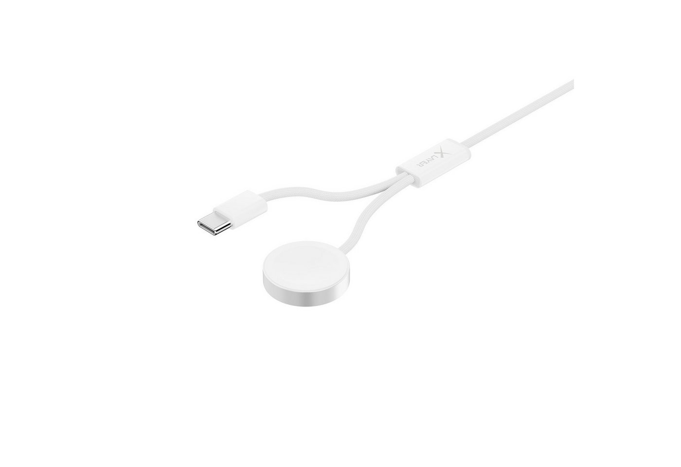 XLAYER Kabel 2-in-1 feingewebtes Kabel USB Typ C & Apple Watch Charger 1.5 m Smartphone-Kabel, 2-in-1 Multi-USB-Ladekabel I Ein USB-Kabel für gleich 2 Mobilgerä – Bild 3 von 5