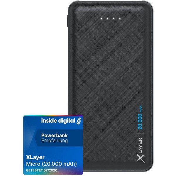 XLAYER Powerbank Micro 20000mAh Akku schnelles Aufladen externes Ladegerät Powerbank