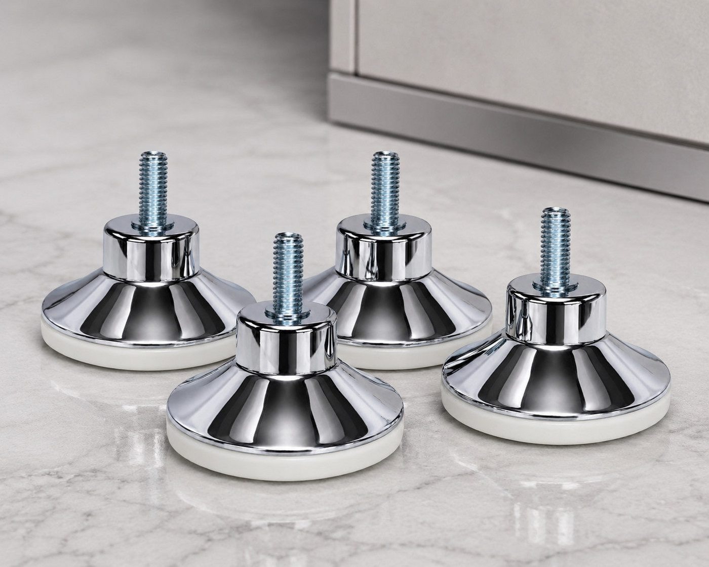 Xlmoebel Möbelfuß Chrom Möbelbeine 4er Set höhenverstellbar für moderne Sofas Sofort, (Set, 4-St., 4-teiliges Set Möbelbeine), Höhenverstellbar, Bodenschonende  – Bild 2 von 4