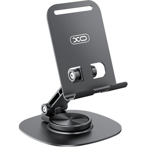 XO Smartphone-Halterung C151 Smartphone Ständer Schwarz drehbar 360 Grad und klappbar, (bis 6,9 Zoll, Einzelartikel, Einzelartikel, 360 Grad drehbare Basis mit 
