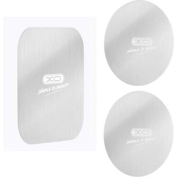 XO Smartphone-Halterung Y2 Metallplatten-Set Silber 3-teilig für magnetische Autohalter, (Set, Set, Drei selbstklebende Metallplatten für Magnethalter)