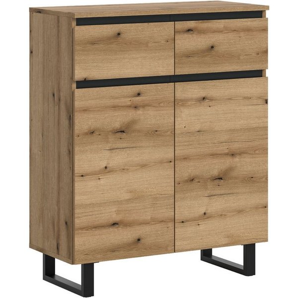 xonox.home Kommode, Evoke Oak Nachbildung Melamin beschichtet modern 80x99x36 cm