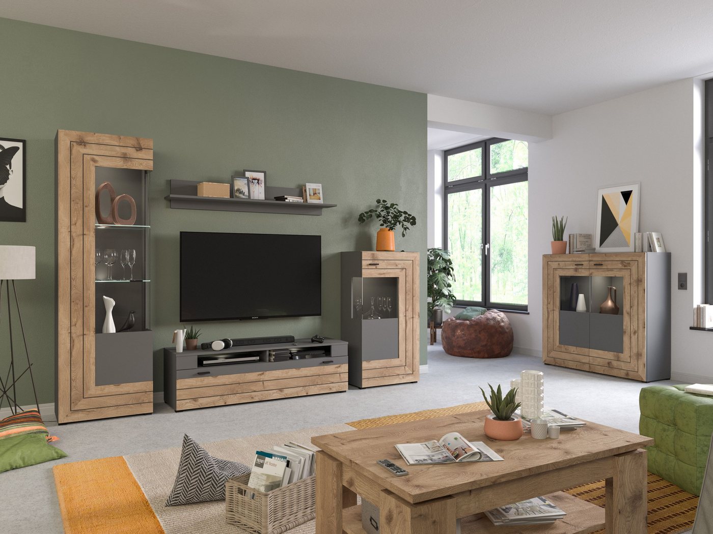 xonox.home Wandboard Freno, Grau Melamin Modern 22x140x22 cm – Bild 4 von 4