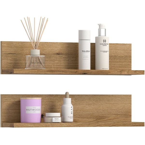 xonox.home Wandregal Aqua, Wandregal Set in Evoke Oak Nachbildung B/H/T: 51x12x14 cm