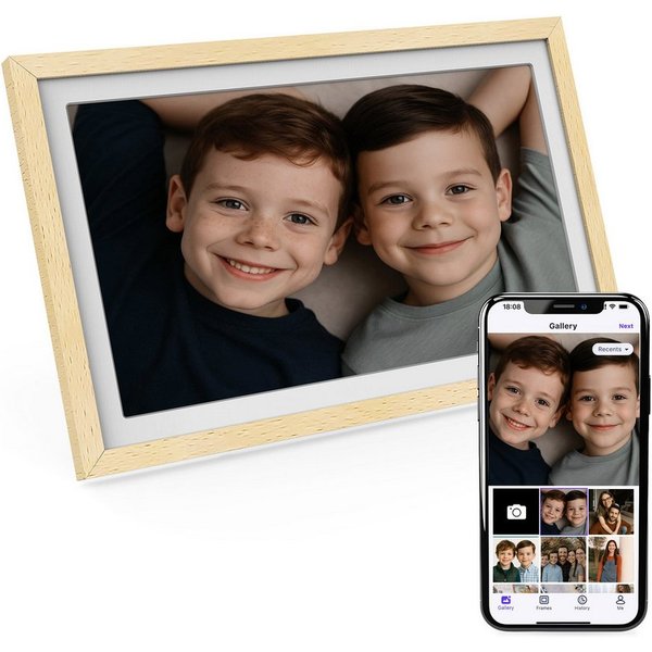 Xoro CPF 14PF -14 Zoll mit App-Steuerung Digitaler Bilderrahmen (35,56 cm/14 ", 1920 × 1080 Pixel, 32 GB, Full‑HD‑Touchdisplay mit WLAN und Bildrotation)