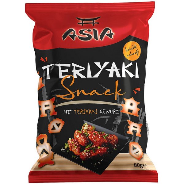 XOX Knabberei, XOX knuspriger und herzhafter Asia Teriyaki Maissnack aus Japan 80g