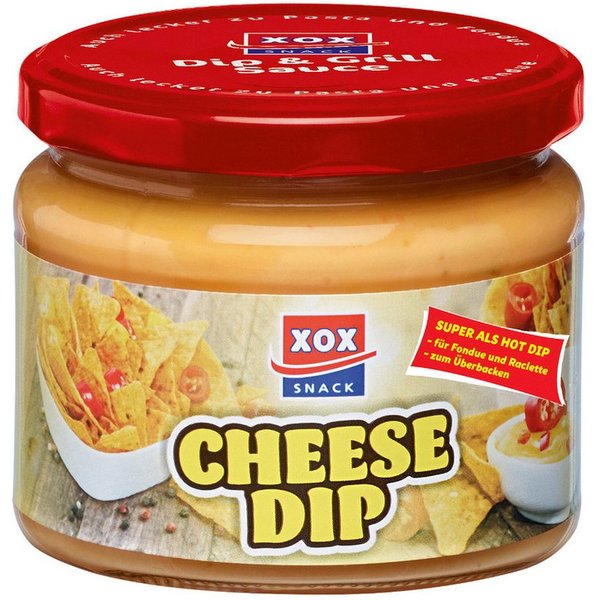 XOX Knabberei, XOX Cheese Dip mild würziger Käse Dip aus cremigem Schmelzkäse 290ml