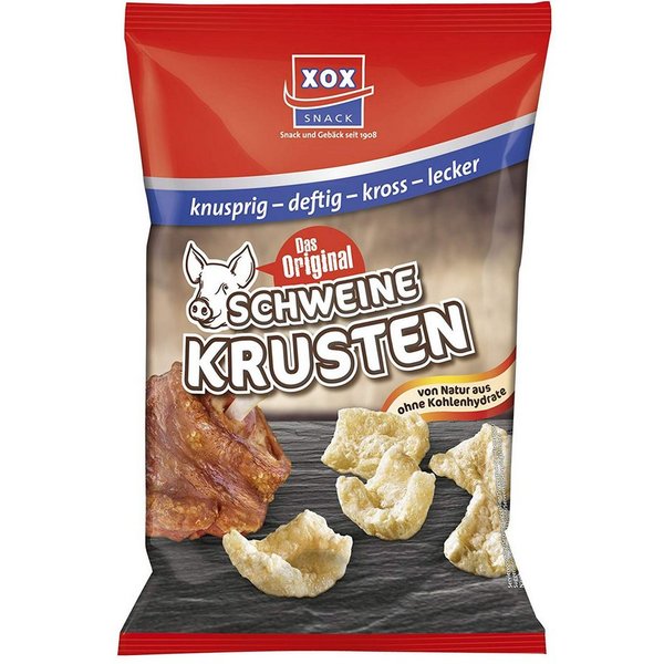 XOX Knabberei, XOX Schweinekrusten in frittierte Schweineschwarten 100g 5er Pack