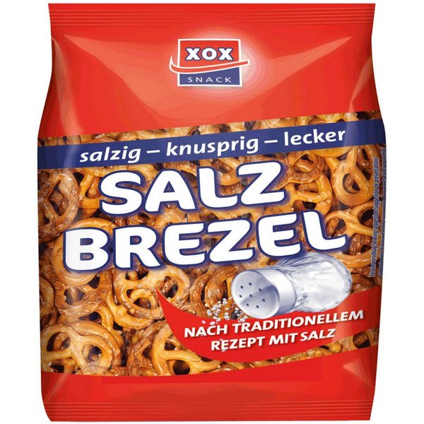 XOX Knabberei, XOX Salz Brezeln knuspriges leckeres Laugengebäck mit Salz 175g