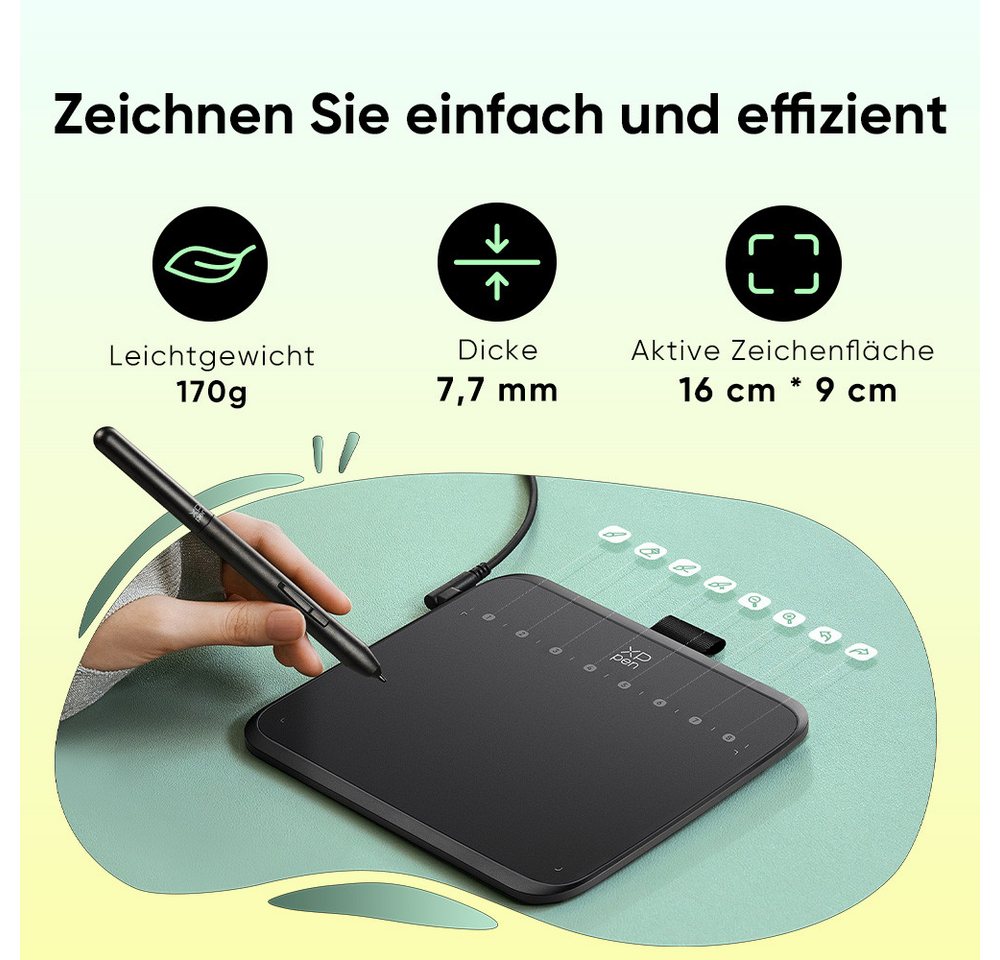 XP-PEN Deco 640 Grafiktablett (6*4", 0 GB, PC, Android, 0, 16384 Druckstufen) – Bild 5 von 5