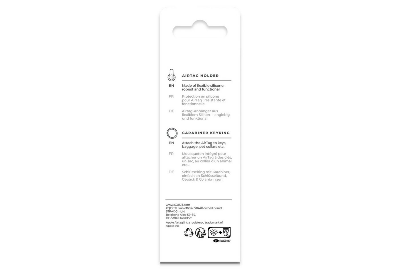 XQISIT Handyhülle Anhänger Case Silikon Schlüsselanhänger Blau, Keyring Schutz-Hülle Case für Apple Airtag – Bild 4 von 4