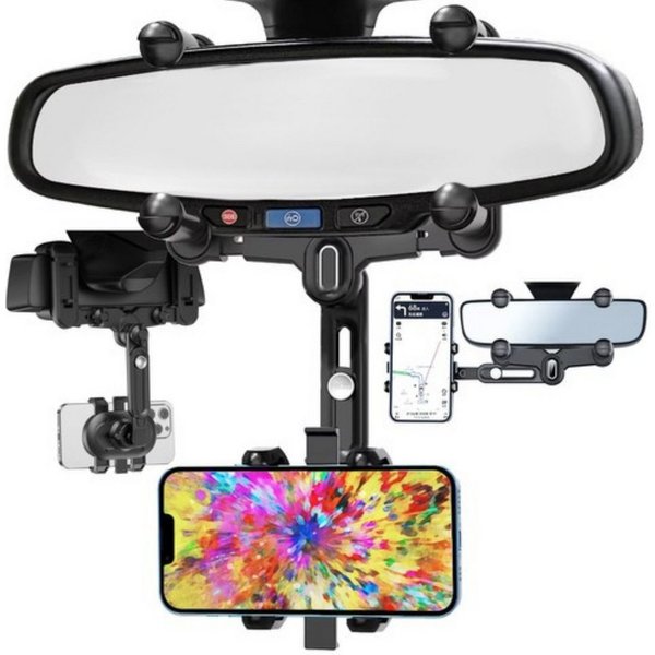 XTROBB Handy-Halterung Spiegelhalterung Handyhalterung mit 360°-Drehung für den Rückspiegel, (bis 7,7 Zoll, Universeller Auto-Handyhalter für Spiegelmontage mit