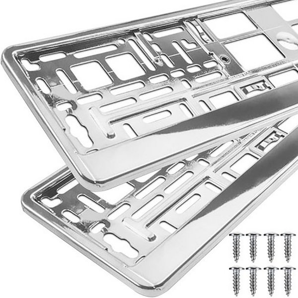 XTROBB Kennzeichenhalter Kennzeichenrahmen 2x UNIVERSAL passt auf alle europäischen Schildern, (2-St)
