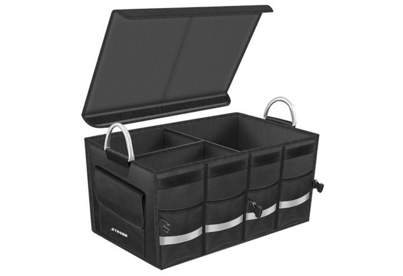 XTROBB Organizer Auto-Organizer: Großer Kofferraum Organizer mit Abdeckung (Kofferraum-Organizer-Set, 1x Faltbare Auto Organizer), Stabil, vielseitig, leicht tr – Bild 2 von 5