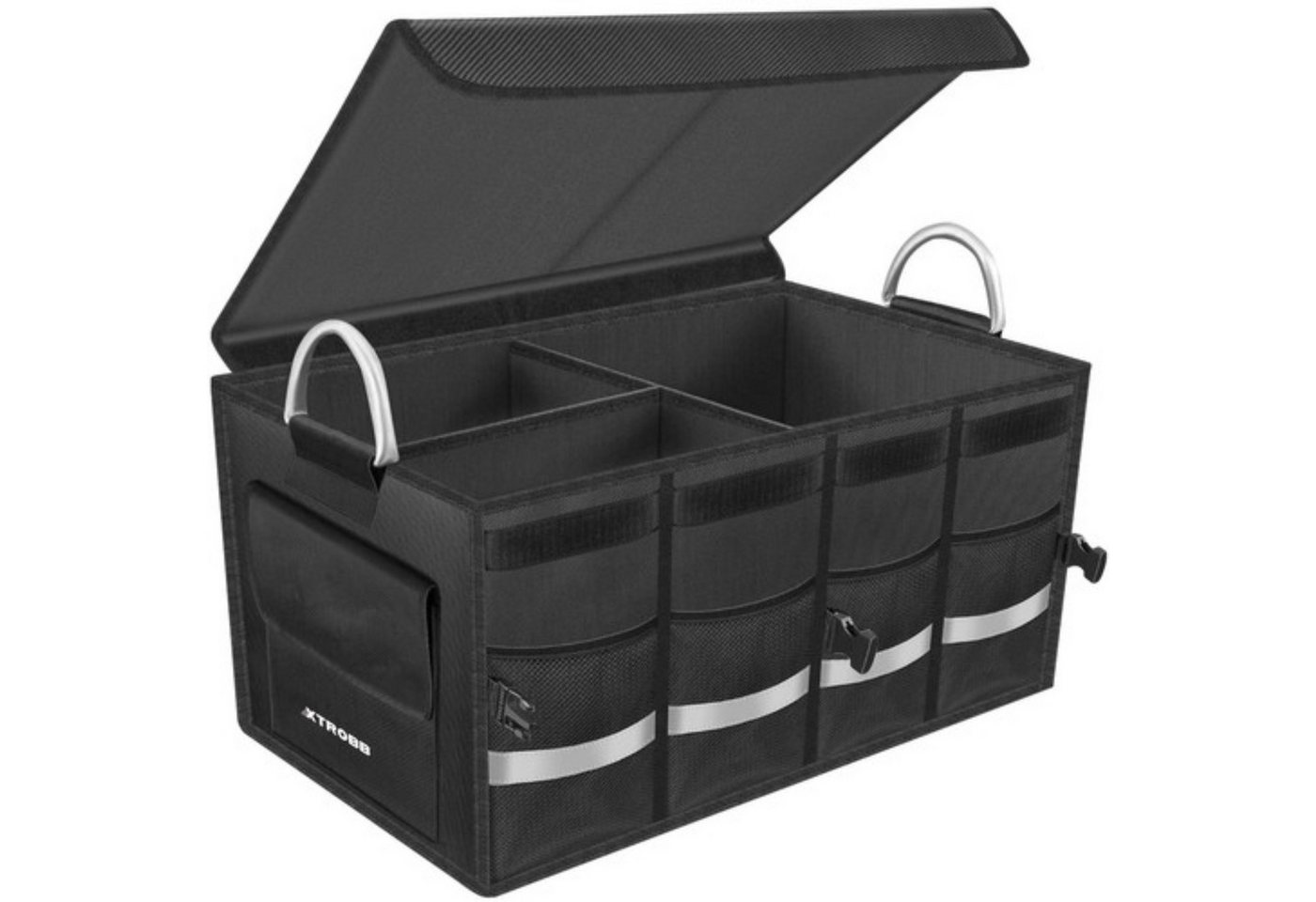 XTROBB Organizer Auto-Organizer: Großer Kofferraum Organizer mit Abdeckung (Kofferraum-Organizer-Set, 1x Faltbare Auto Organizer), Stabil, vielseitig, leicht tr – Bild 3 von 5