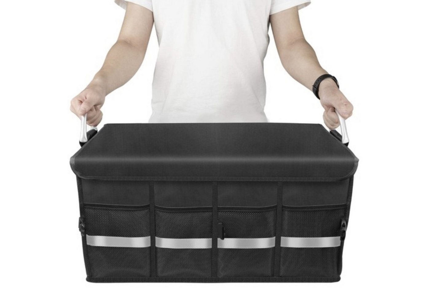 XTROBB Organizer Auto-Organizer: Großer Kofferraum Organizer mit Abdeckung (Kofferraum-Organizer-Set, 1x Faltbare Auto Organizer), Stabil, vielseitig, leicht tr – Bild 4 von 5