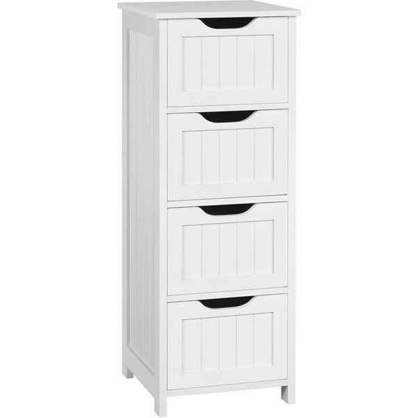 Yaheetech Badkommode 30 × 30 × 82 cm, Schmaler Badezimmerschrank mit 4 Schubladen
