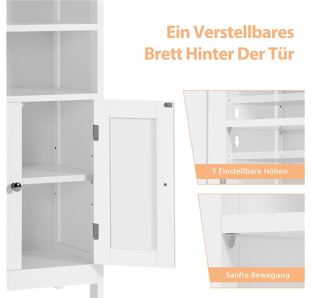 Yaheetech Badkommode Badschrank Küchenschrank, Badezimmerschrank Sideboard mit Doppeltür & Einstellbarem Regal – Bild 5 von 5