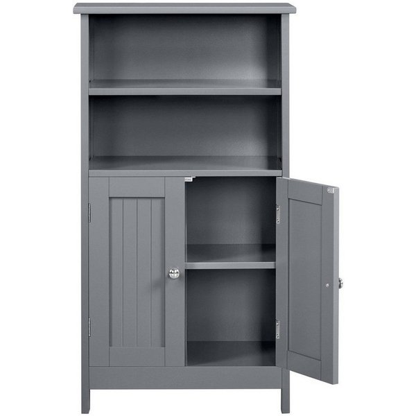 Yaheetech Badkommode Badschrank Küchenschrank, Badezimmerschrank Sideboard mit Doppeltür & Einstellbarem Regal