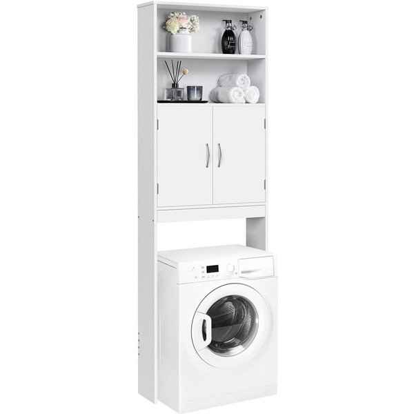 Yaheetech Badkommode Waschmaschienenumbauschrank 195 cm H, Aufbewahrungsschrank über Toilette, mit Verstellbarem Einlegeboden