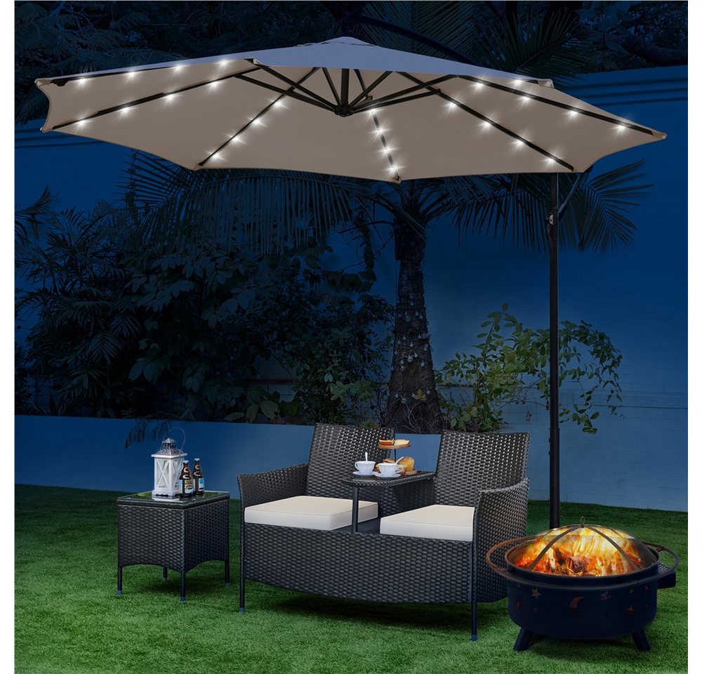 Yaheetech Balkonset 2-Sitzer Polyrattan Gartenbank, Gartenstuhl aus PE-Rattangeflecht Bistro-Set – Bild 3 von 5