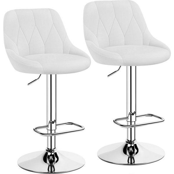Yaheetech Barhocker (2 St), Verstellbare Sitzhöhe 61,5 cm - 83 cm Polsterhocker mit Fußstütze