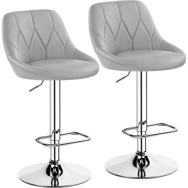 Yaheetech Barhocker (2 St), Verstellbare Sitzhöhe 61,5 cm - 83 cm Polsterhocker mit Fußstütze
