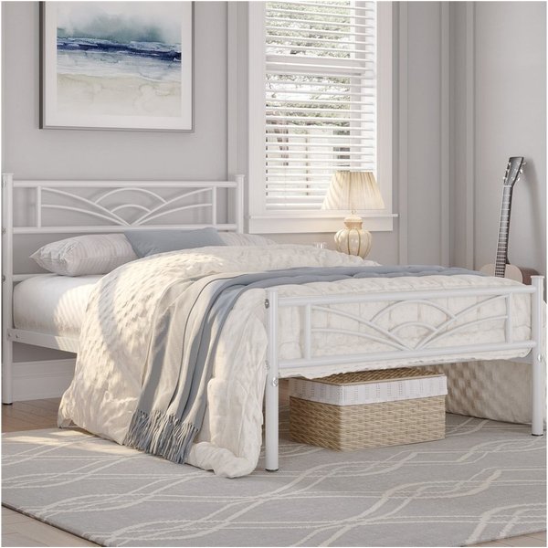 Yaheetech Bettgestell Metallbett, Bettrahmen mit Kopfteil, Doppel/Einzelbett 90x190/90x200/140x200cm