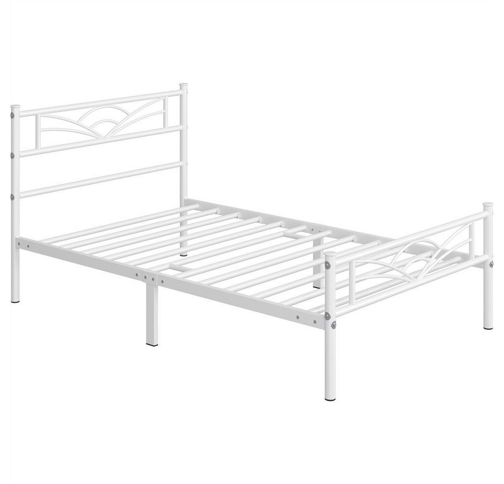 Yaheetech Bettgestell Metallbett, Bettrahmen mit Kopfteil, Doppel/Einzelbett 90x190/90x200/140x200cm – Bild 2 von 5