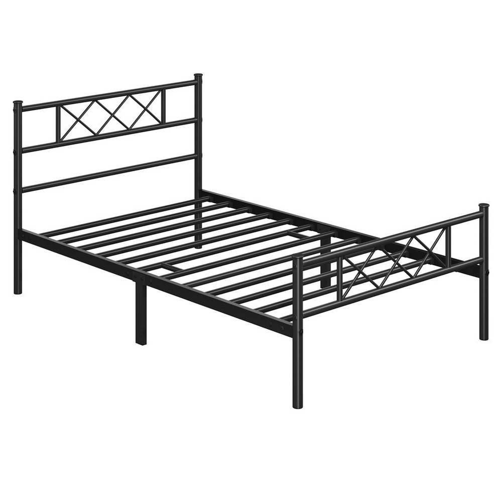 Yaheetech Bettgestell Metallbett mit Lattenrost, Bettrahmen mit Kopfteil, für Schlafzimmer, 90/140 cm (B) – Bild 2 von 5