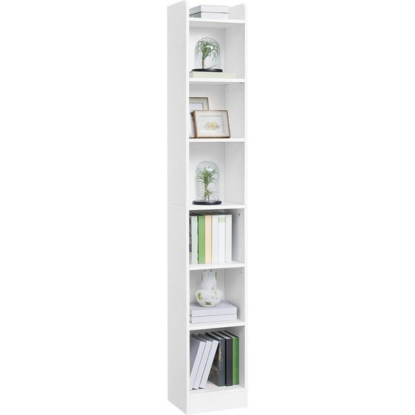 Yaheetech Bücherregal 7-Stufiges Regal 183 cm (H), 1-tlg., Schmales Bücherschrank mit 2 verstellbaren Einlegeböden
