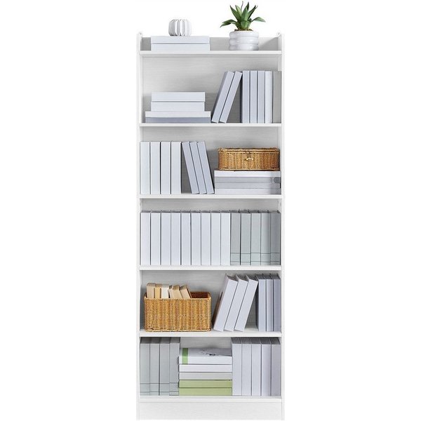 Yaheetech Bücherregal Standregal 161,5/182,5 cm (H), 1-tlg., Schmales Regal Bücherschrank mit 6 Ebenen, 1 verstellbarer Regalboden