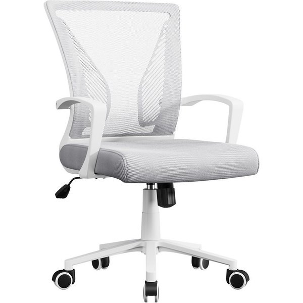 Yaheetech Bürostuhl aus Mesh-Gewebe Höhenverstellbarer Schreibtischstuhl, Ergonomischer Drehstuhl Arbeitsstuhl Computerstuhl mit Wippfunktion