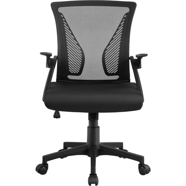 Yaheetech Bürostuhl aus Mesh-Gewebe Höhenverstellbarer Schreibtischstuhl, Ergonomischer Drehstuhl Arbeitsstuhl mit Hochklappbaren Armlehnen