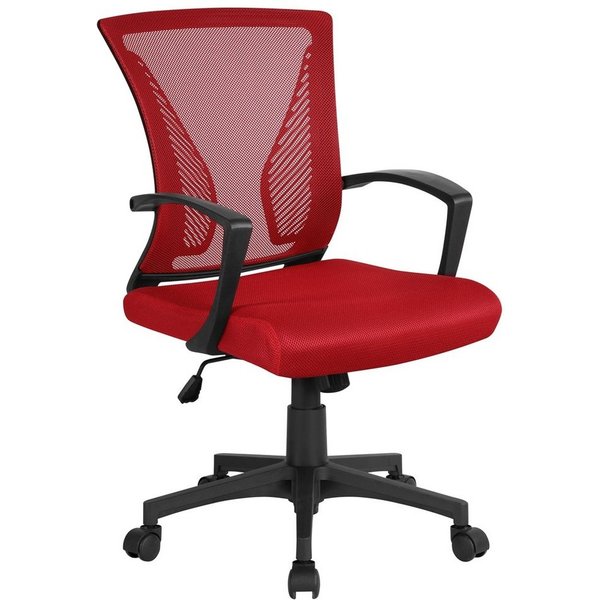 Yaheetech Bürostuhl aus Mesh-Gewebe Höhenverstellbarer Schreibtischstuhl, Ergonomischer Drehstuhl Arbeitsstuhl Computerstuhl mit Wippfunktion