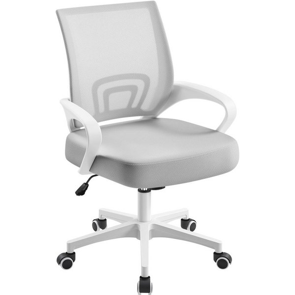 Yaheetech Bürostuhl Höhenverstellbarer Drehstuhl mit Schaukelfunktion, ergonomischer Schreibtischstuhl Arbeitsstuhl mit Netzrückenlehne
