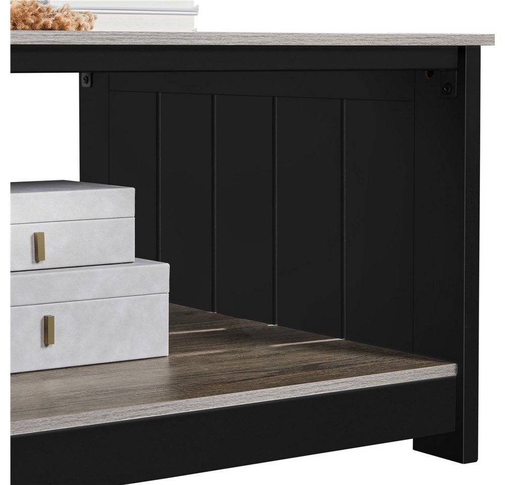 Yaheetech Couchtisch 80 x 80 x 45 cm, Kaffeetisch Quadratischer Sofatisch mit Ablagefach – Bild 5 von 5