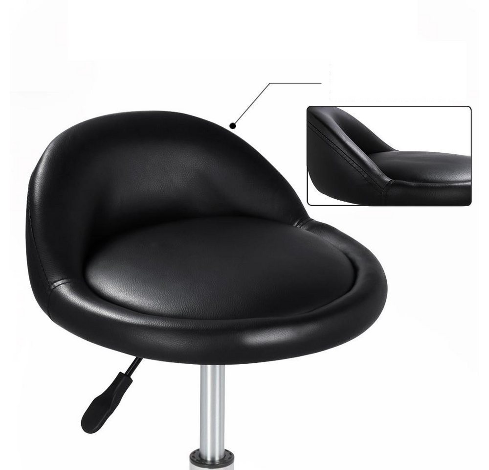 Yaheetech Drehhocker Barhocker mit 5 Rollen (2 St), 2er-Arbeitshocker 55,5 cm – 70 cm Höhenverstellbar & 360° Drehbar – Bild 5 von 5