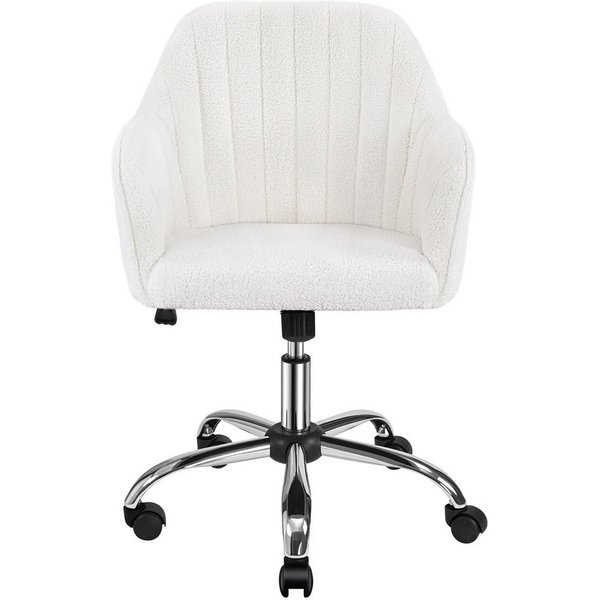 Yaheetech Drehstuhl Bürostuhl auf 5 Rollen Höhenverstellbar & Drehbar, Polsterstuhl ergonomischer Schreibtischstuhl mit Wippfunktion