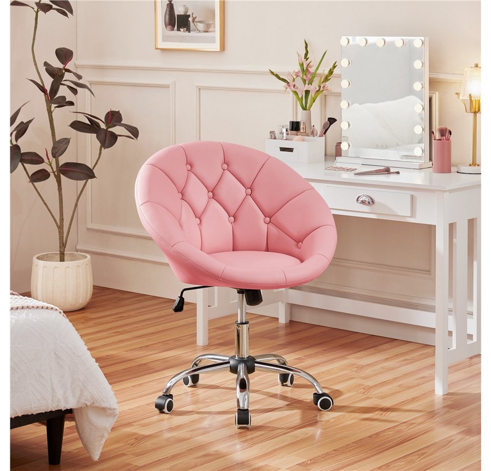 Yaheetech Drehstuhl Schreibtischstuhl Ergonomischer Bürostuhl, Höhenverstellbarer Bürosessel mit Rollen und Wippfunktion – Bild 2 von 5