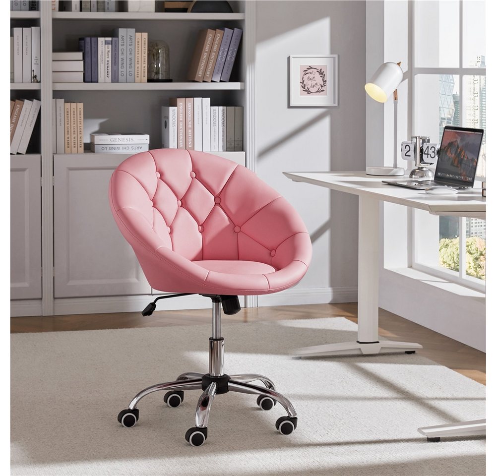 Yaheetech Drehstuhl Schreibtischstuhl Ergonomischer Bürostuhl, Höhenverstellbarer Bürosessel mit Rollen und Wippfunktion – Bild 3 von 5