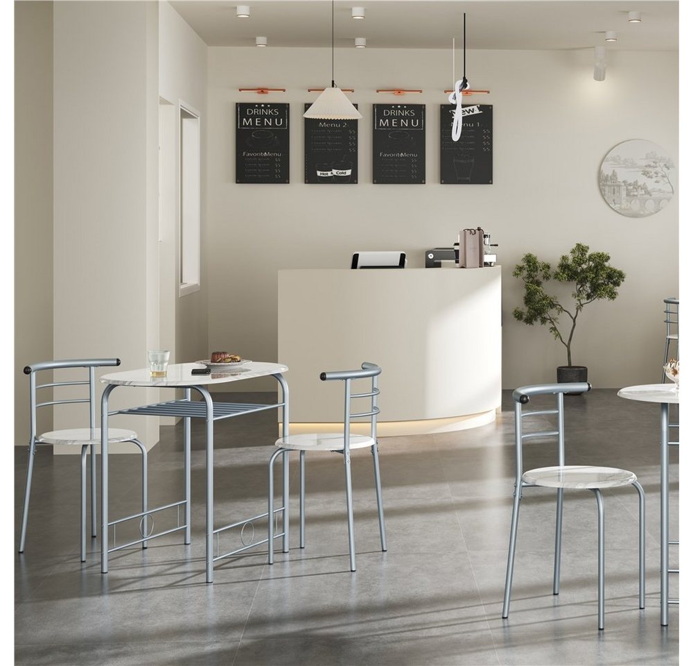 Yaheetech Esszimmer-Set Essgruppe mit 2 Stühlen, Esszimmergruppe 3-teilig – Bild 3 von 5