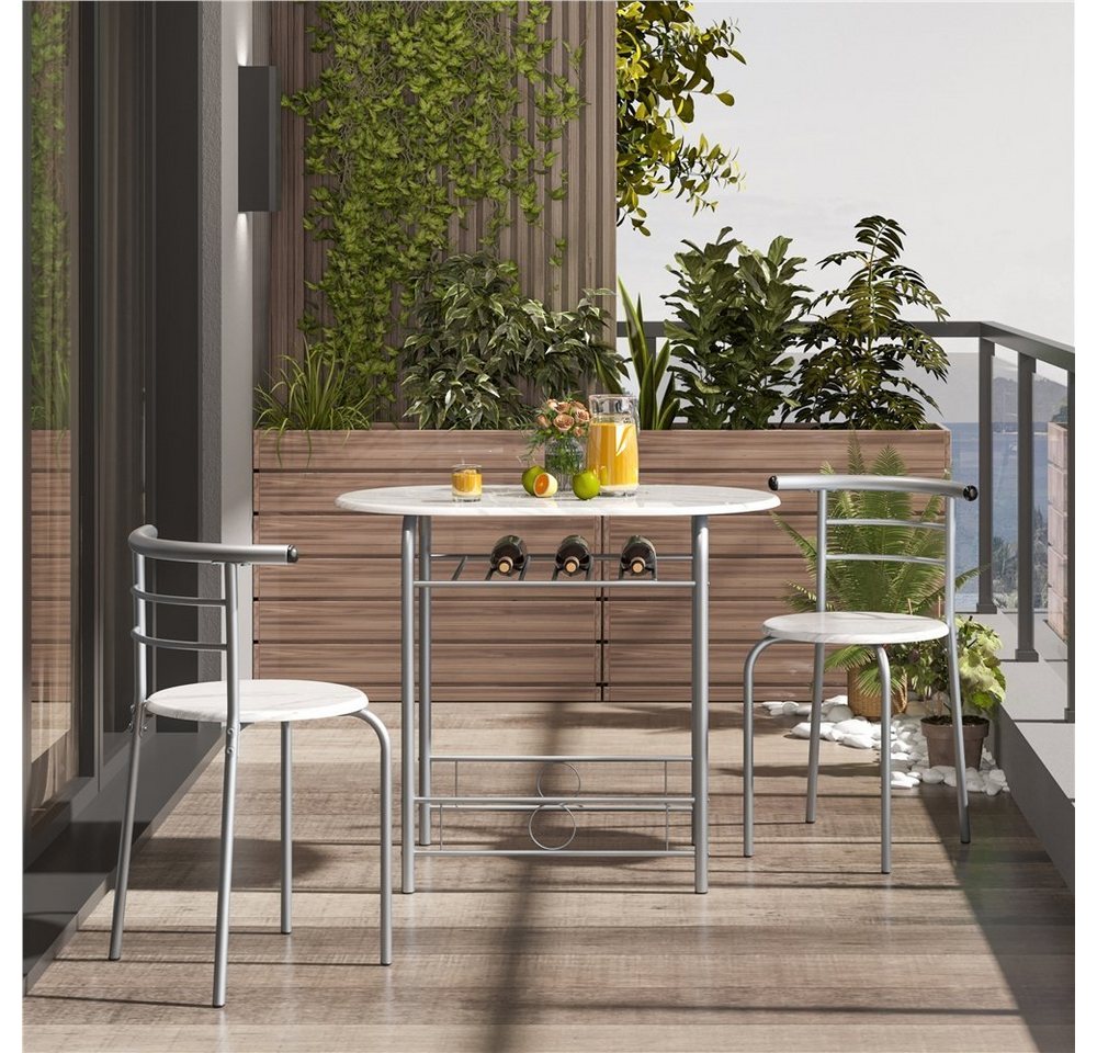Yaheetech Esszimmer-Set Essgruppe mit 2 Stühlen, Esszimmergruppe 3-teilig – Bild 4 von 5