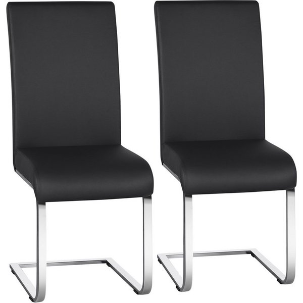 Yaheetech Esszimmerstuhl 2/4/6-er Küchenstuhl (2 St), Schwinger Polsterstuhl mit Ergonomischer Rückenlehne & Metallbeine