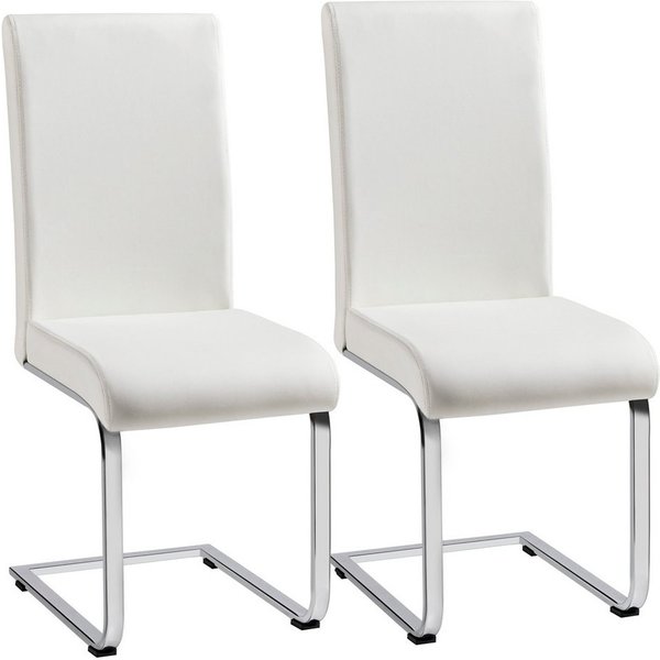 Yaheetech Esszimmerstuhl 2/4/6-er Küchenstuhl (2 St), Schwinger Polsterstuhl mit Ergonomischer Rückenlehne & Metallbeine
