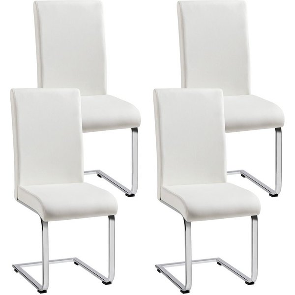 Yaheetech Esszimmerstuhl 2/4/6-er Küchenstuhl (4 St), Schwinger Polsterstuhl mit Ergonomischer Rückenlehne & Metallbeine