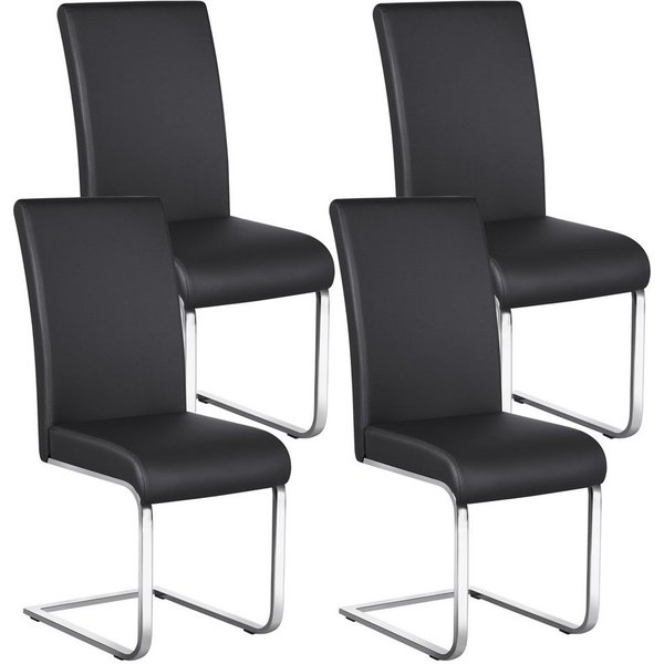 Yaheetech Esszimmerstuhl 2/4/6-er Küchenstuhl (4 St), Schwinger Polsterstuhl mit Ergonomischer Rückenlehne & Metallbeine